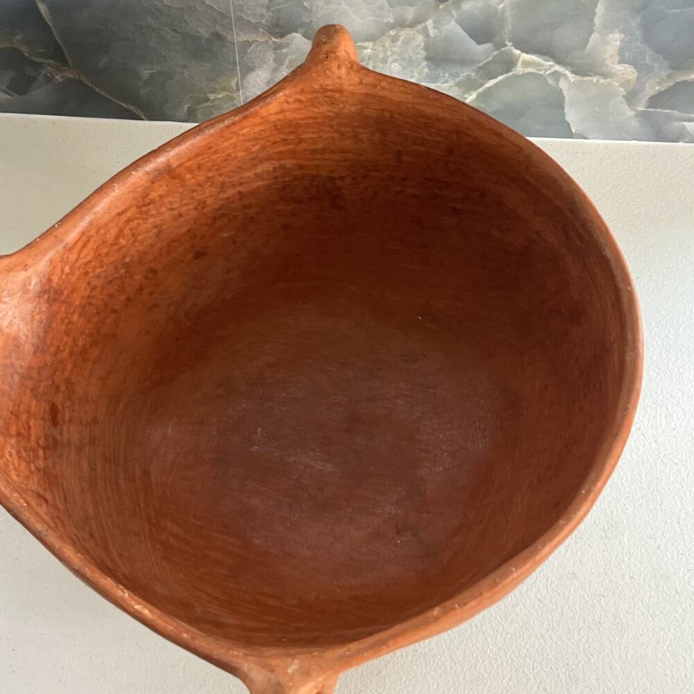 Handmade Terra-cotta Clay Art Pottery Handle Spout Bowl - Picture 5 of 12